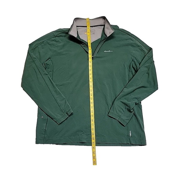 Eddie Bauer Travex Olive Green Stretch Quarter Zip Thick Shirt Men's XLT - Picture 3 of 13